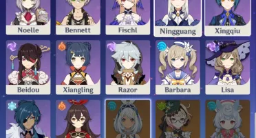 Conta genshin com muitos 5 estrelas e 5 armas