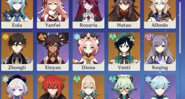 Conta genshin com muitos 5 estrelas e 5 armas