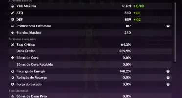 Conta genshin com muitos 5 estrelas e 5 armas