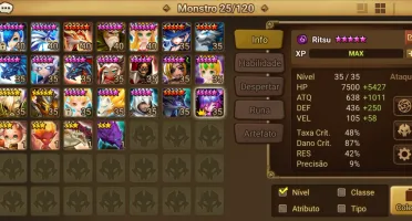 Summoners war, Ritsu, lançador de sombra dark.