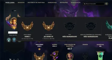 Conta ouro 1 com TODOS os champs e 234 Skins + 6 Vitoriosas