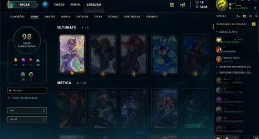 CONTA LOL - PLATINA V COM 100 SKINS