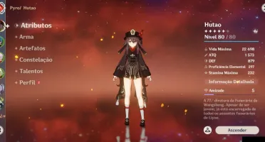 Conta genshin com 12 Personagens T5 e 2 Armas T5