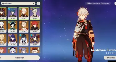 Conta genshin com 12 Personagens T5 e 2 Armas T5