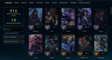 Esmeralda 1 com 90 Champs e 29 Skins ( ADC / MID )