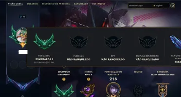 Esmeralda 1 com 90 Champs e 29 Skins ( ADC / MID )