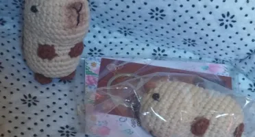 Chaveiro de Capivara em Amigurumi
