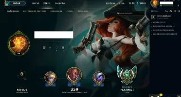 Conta League of Legends Platina - 397 Skins