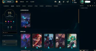 Conta league of legends Level 128 - GOLD - varias skins
