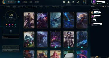 CONTA LOL 🌟 OURO 3 🌟 38 SKINS 🌟 68CAMPEOES