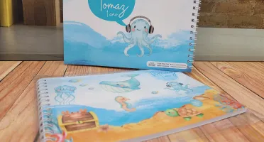 Mini Caderno de Desenho Fundo do Mar 40 Folhas