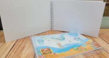 Mini Caderno de Desenho Fundo do Mar 40 Folhas