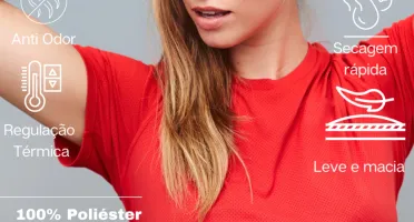 Camiseta Dry Fit Lisa - Preto, Rosa, Verde e Vermelho