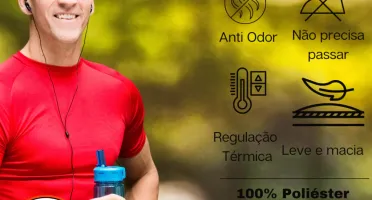 Camiseta Dry Fit Lisa - Preto, Rosa, Verde e Vermelho