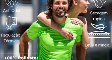 Camiseta Dry Fit Lisa - Preto, Rosa, Verde e Vermelho