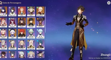 Conta NA AR 53 com Zhongli c1, kazuha, raiden, hutao, e mais