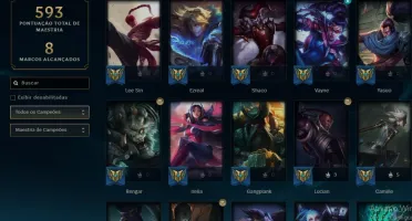 CONTA PLATINA 1 TODOS CHAMPS, 114 SKINS, LEVEL 326