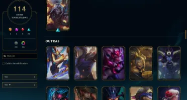 CONTA PLATINA 1 TODOS CHAMPS, 114 SKINS, LEVEL 326