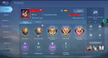 CONTA MOBILE LEGENDS - EPIC E COLLECTOR