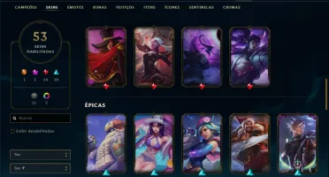 Conta ouro 2 com 53 skins e 59 champs
