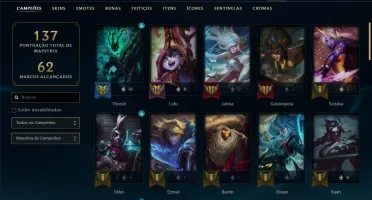 Conta ouro 2 com 53 skins e 59 champs