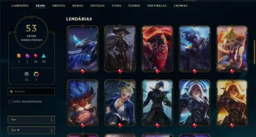 Conta ouro 2 com 53 skins e 59 champs