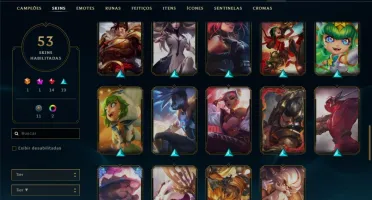 Conta ouro 2 com 53 skins e 59 champs