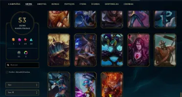 Conta ouro 2 com 53 skins e 59 champs
