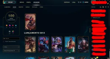 Conta League Of Legends 118 champs - 100 skins - 34.950 EA