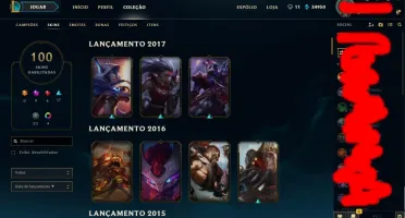 Conta League Of Legends 118 champs - 100 skins - 34.950 EA