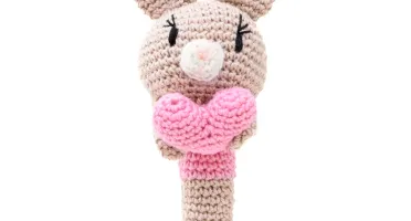 Chocalho Bastão Coelhinho Amigurumi
