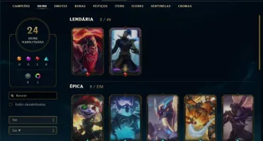 Conta League of Legends Platina 2 - 63 campeões / 24 Skins
