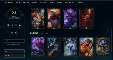 Conta League of Legends Platina 2 - 63 campeões / 24 Skins