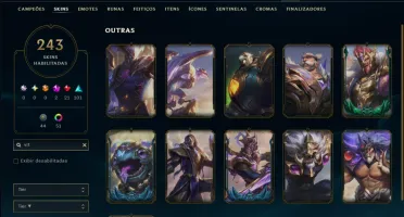 Platina 3 com TODOS os Champs e 243 Skins ( MAIN ADC )