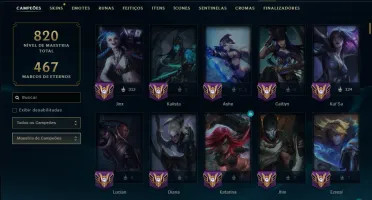 Platina 3 com TODOS os Champs e 243 Skins ( MAIN ADC )