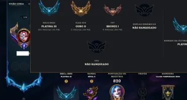 Platina 3 com TODOS os Champs e 243 Skins ( MAIN ADC )
