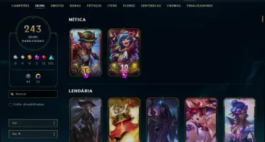 Platina 3 com TODOS os Champs e 243 Skins ( MAIN ADC )