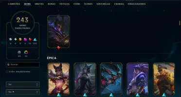 Platina 3 com TODOS os Champs e 243 Skins ( MAIN ADC )