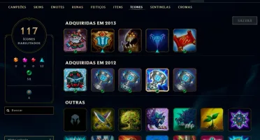 Conta Unranked com Skin Rammus Rei, Kayle Juíza e muito mais