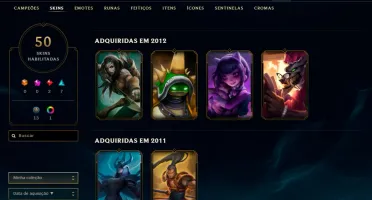 Conta Unranked com Skin Rammus Rei, Kayle Juíza e muito mais