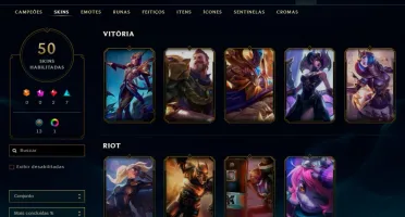 Conta Unranked com Skin Rammus Rei, Kayle Juíza e muito mais