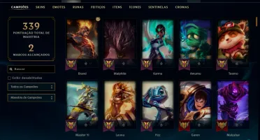Conta Unranked com Skin Rammus Rei, Kayle Juíza e muito mais