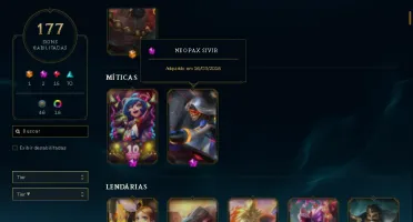 conta lol 2015, pax sivir, todos champs, icones raros.