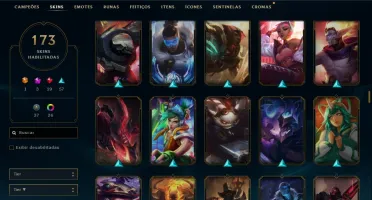 CONTA LOL PLATINA II TODOS CAMPEÕS + 173 SKINS