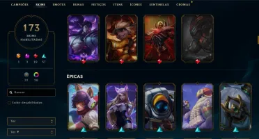 CONTA LOL PLATINA II TODOS CAMPEÕS + 173 SKINS