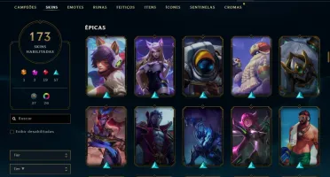 CONTA LOL PLATINA II TODOS CAMPEÕS + 173 SKINS