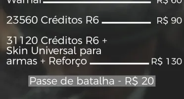 Créditos R6 na SUA conta! (Rápido e econômico)