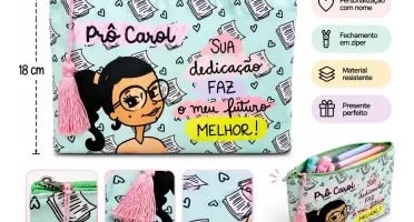 Kit 10 Necessaires Slim Personalizadas 28 x 18 cm