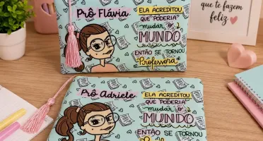 Kit 10 Necessaires Slim Personalizadas 28 x 18 cm