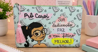 Kit 10 Necessaires Slim Personalizadas 28 x 18 cm